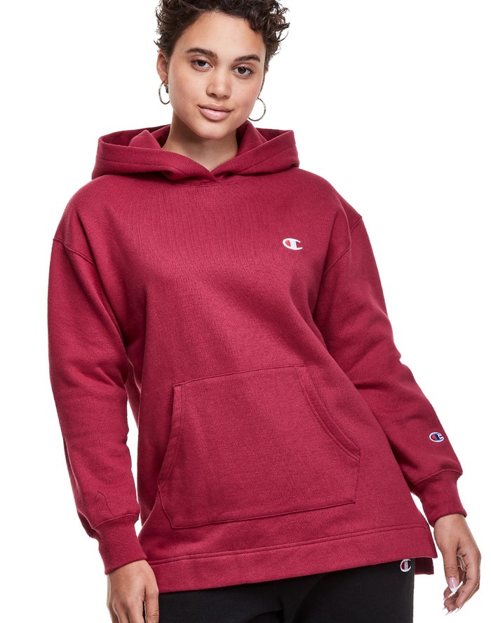 Champion Hoodie Dames - DonkerRood - Reverse Weave Open Bottom ( 290156-BSH )